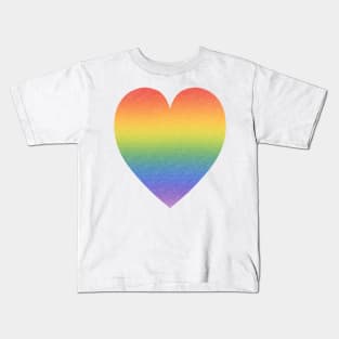Gradient Rainbow Heart Kids T-Shirt